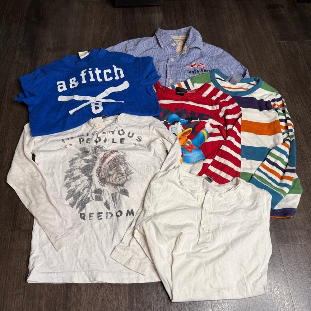 Lot of (6) Assorted Kids' Long & Short Sleeve Shirts Size 5-6